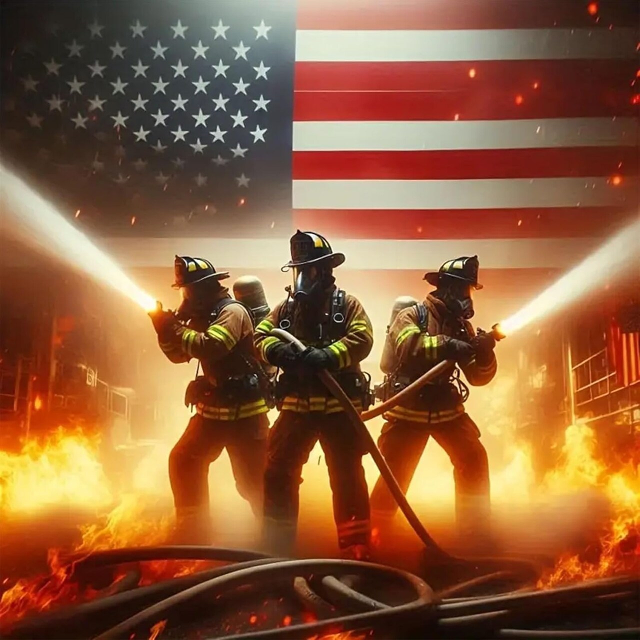 5D Diamond Painting Kits - Diamond Art American Firefighter Heroes Diamond Painting